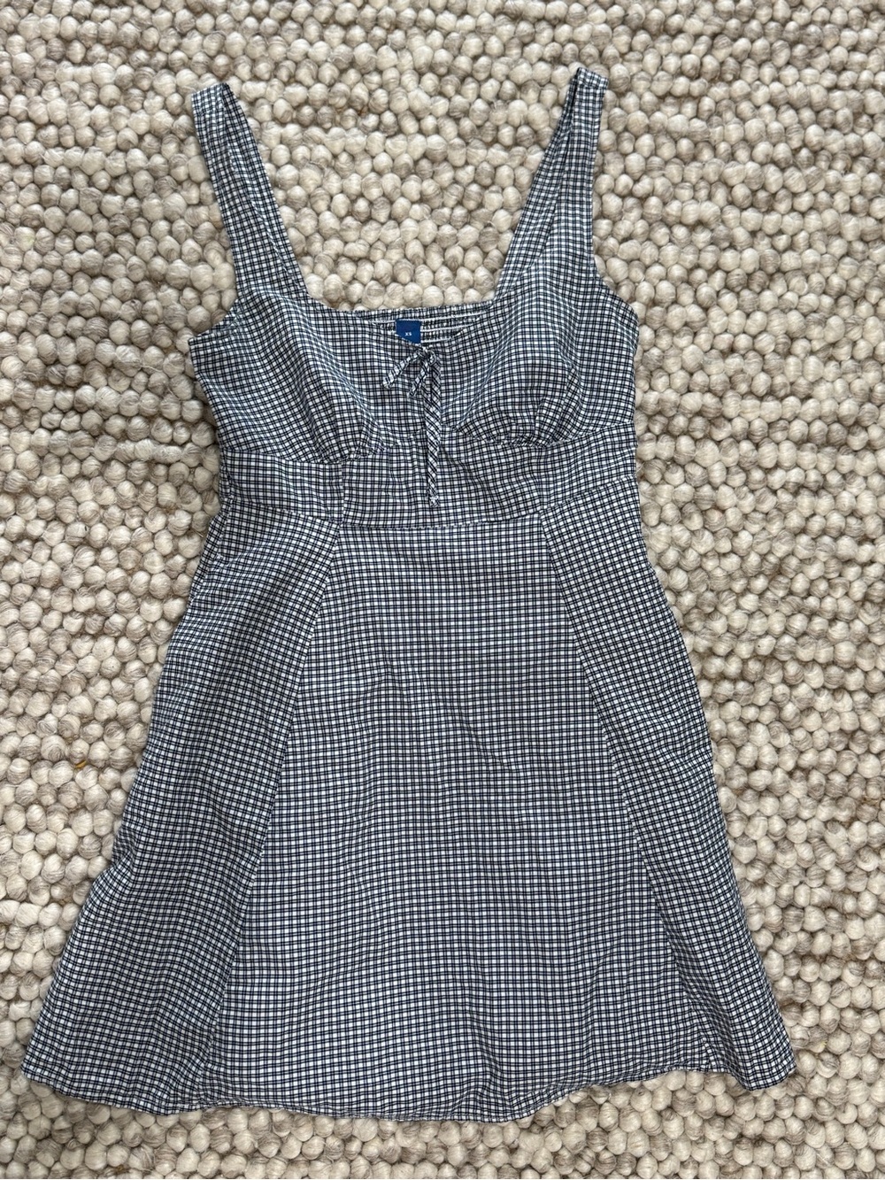 Old Navy Classic Gingham A-Line Dress - Navy/White - Picture 1 of 3